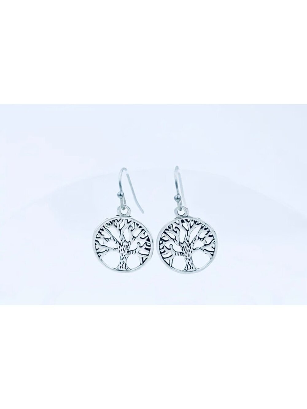 New - Silver -Exquisite Tree of Life Dangle Drop Earrings